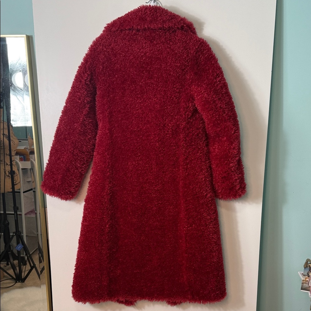 Mango Deep Red Teddy Jacket size XXS NWT - Picture 8 of 9